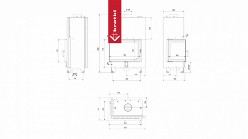 Топка с теплообменником Kratki PRO MBA/PW/17/L/BS/W угловое стекло слева фото 6