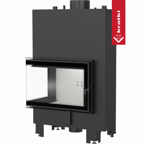 Топка с теплообменником Kratki PRO MBM/PW/10/L/BS/W угловое стекло слева