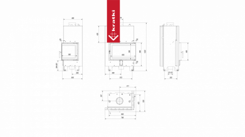 Топка с теплообменником Kratki PRO MBM/PW/10/P/BS/W угловое стекло справа фото 6