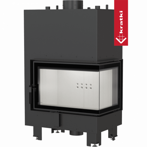 Топка с теплообменником Kratki PRO MBM/PW/10/P/BS/W угловое стекло справа