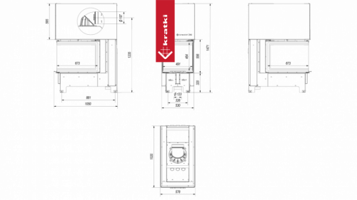 Топка Kratki PRO NBU 11 три стекла, гильотина фото 10