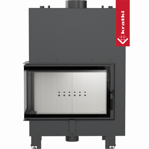 Топка с теплообменником Kratki PRO MBO/PW/15/L/BS/W угловое стекло слева