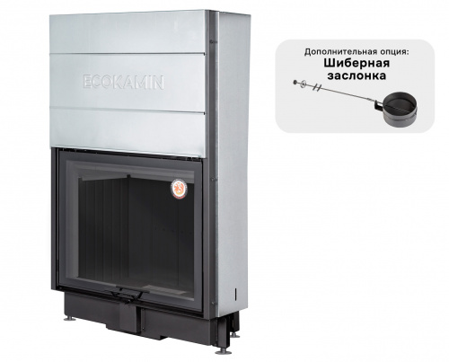 Каминная топка Экокамин ВЕГА 1000 MB принтинг черный шамот фото 2