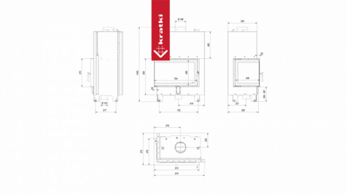 Топка с теплообменником Kratki PRO MBO/PW/15/L/BS/W угловое стекло слева фото 6