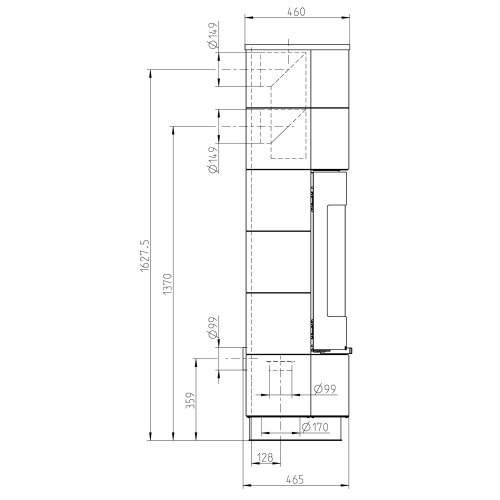 Печь DELIA STANDARD CERAMIC, чёрный/керамика белая (Thorma) фото 4